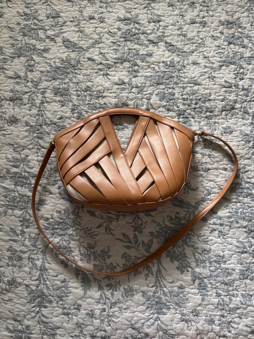 Anthropologie Woven Crossbody Bag in Tan